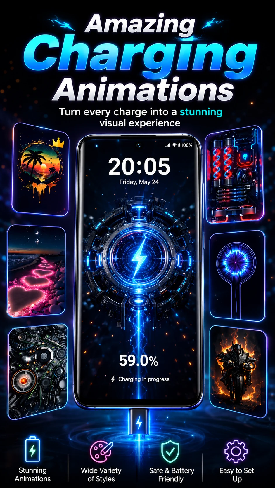 Charging Animation: 3D Battery screenshot