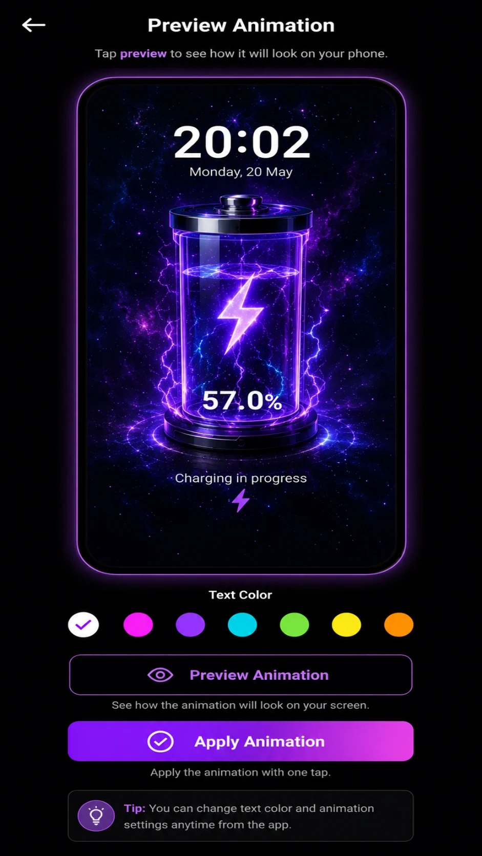 Charging Animation: 3D Battery screenshot